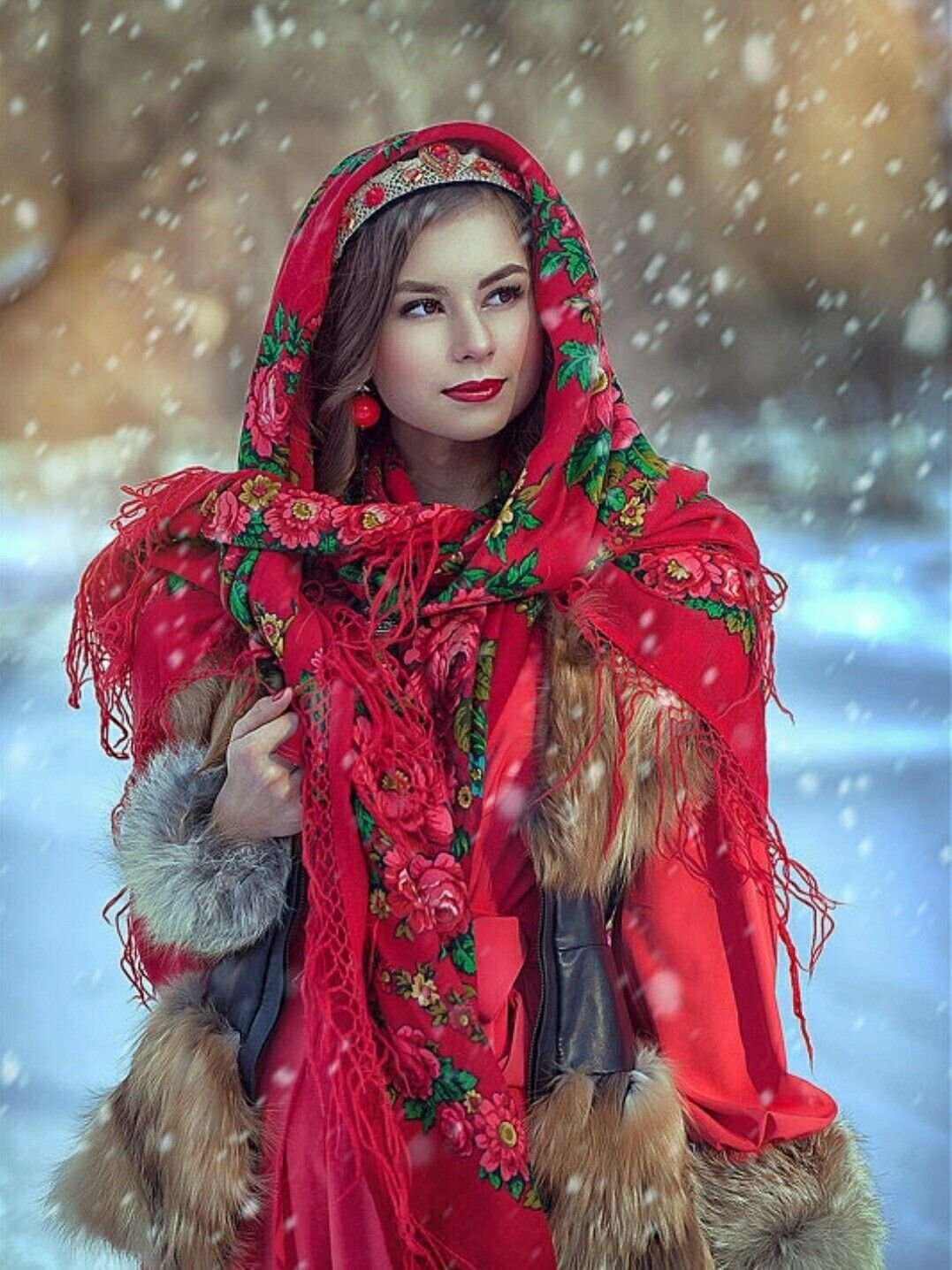Beautiful girl Women in Slavic costumes in Dubai
